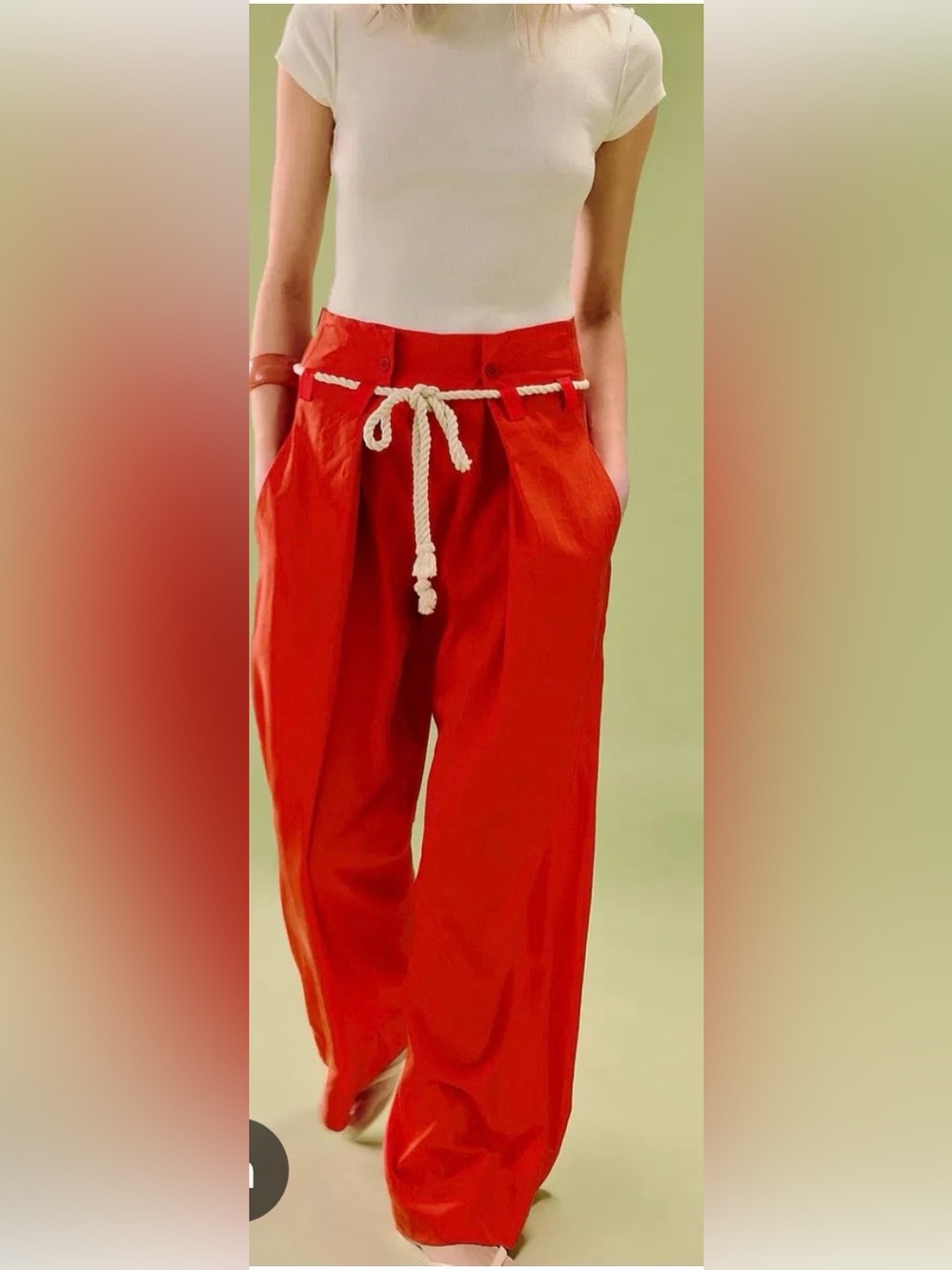 Free People Dimes Tie Wide-Leg Pants  - NWT